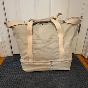 Lo & Sons Catalina Deluxe Large Weekender Dove Grey Cotton Canvas Travel Bag